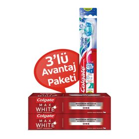 Colgate Max White One 2x75 ml Diş Macunu ve Üçlü Etki Fırçası