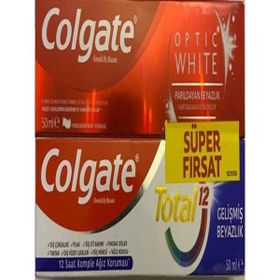 Colgate Optic White 50 ml + Total 12 50 ml Süper Fırsat Paketi Diş Macunu