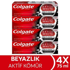 Colgate Optic White Aktif Kömür 4x75 ml Diş Macunu
