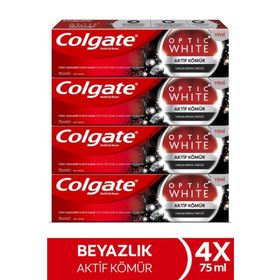 Colgate Optic White Aktif Kömür 4x75 ml Diş Macunu