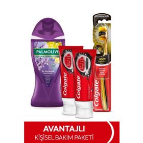 Colgate Optic White Beyazlatıcı 50 ml X2 Diş Macunu,360 Yumuşak Diş Fırçası, Palmolive 250 ml Duş Jeli 87189514214242