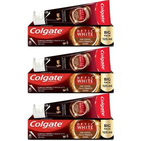 Colgate Optic White Çay Kahve Sigara 3x125 ml Diş Macunu