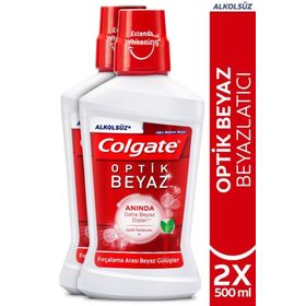 Colgate Optic White Kalıcı Beyazlık Beyazlatıcı 2x500 ml Diş Macunu Ağız Bakım Suyu