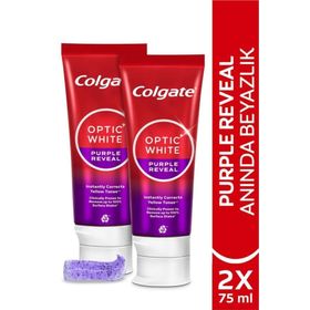Colgate Optic White Purple Reveal Beyazlatıcı 2x75 ml Diş Macunu