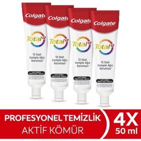 Colgate Total Aktif Kömür Profesyonel Temizlik 50 ml 4 Adet Diş Macunu