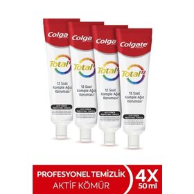 Colgate Total Aktif Kömür Profesyonel Temizlik 50 ml 4 Adet Diş Macunu