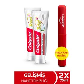 Colgate Total Nane Temizliği 75 ml X 2 Adet Diş Macunu + Fırça Kabı Hediye 692035481959929