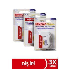 Colgate Total Profesyonel 3'lü 50 metre Diş Eti Sağlığı Arayüz Diş İpi