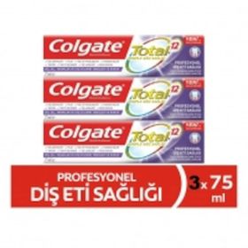Colgate Total Profesyonel Diş Eti Sağlığı 3x75 ml Diş Macunu + Fırça Kabı Hediye
