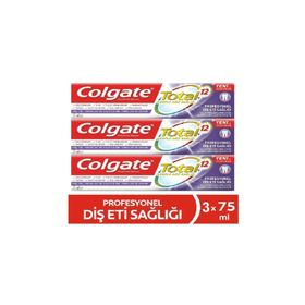 Colgate Total Profesyonel Diş Eti Sağlığı 3x75 ml Diş Macunu + Fırça Kabı Hediye