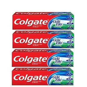 Colgate Üçlü Etki Çürüklere Karşı Koruma 100 mL x 4 Diş Macunu