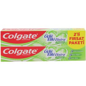 Colgate Üçlü Etki Ekstra Ferahlık 2x75 ml Diş Macunu