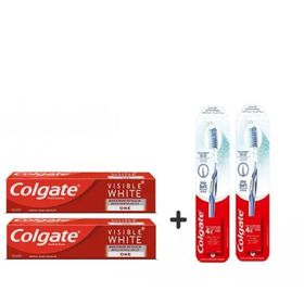 Colgate Visible White One 2x75 ml Diş Macunu+Slim Soft 2'li Diş Fırçası