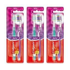 Colgate Zigzag 1+1 3 Adet Beyaz Mor Yeşil Diş Fırçası