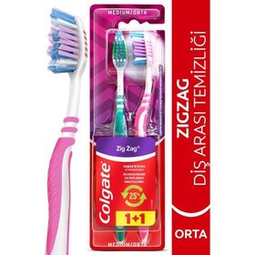 Colgate Zigzag 1+1 Medium Mavi Mor Diş Fırçası