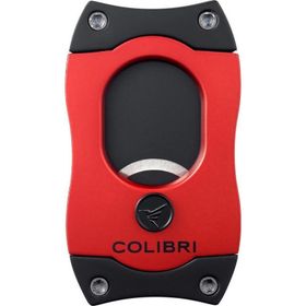 Colibri S-CUT Siyah Metalik Kırmızı Düz Puro Kesici