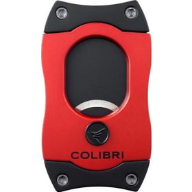 Colibri S-CUT Siyah Metalik Kırmızı Düz Puro Kesici