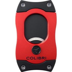 Colibri S-CUT Siyah Metalik Kırmızı Düz Puro Kesici