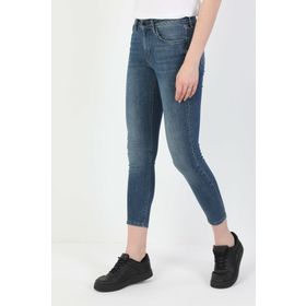 Colin's 759 Lara Orta Bel Dar Paça Super Slim Fit Koyu Mavi Kadın Jean Pantolon