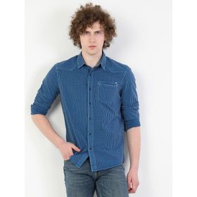Colin's Slim Fit Shirt Neck Erkek Lacivert Uzun Kol Gömlek