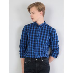 Colin's Slim Fit Shirt Neck Erkek Mavi Uzun Kol Gömlek