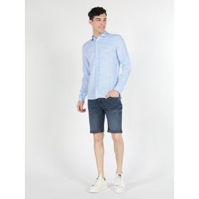 Colin's Slim Fit Shirt Neck Erkek Mavi Uzun Kol Gömlek
