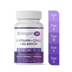Collagen Life Kolajen C Vitamin Çinko Selenyum 90 Tablet