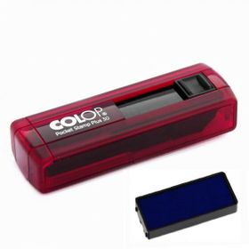 Colop Cep30 Kırmızı Kasa Mavi Keçe 18x47 mm Kaşe