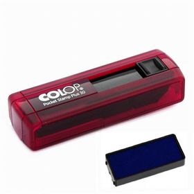 Colop Cep30 Kırmızı Kasa Mavi Keçe 18x47 mm Kaşe