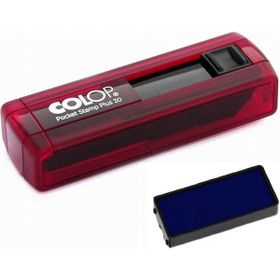 Colop Cep30 Kırmızı Kasa Mavi Keçe 18x47 mm Kaşe
