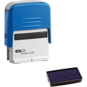 Colop Printer C20 Mavi Kasa Mavi Keçe 14x38 mm Kaşe