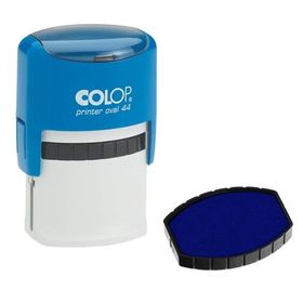 Colop Printer Oval 44 Mavi Kasa Mavi Keçe 28x44 mm Kaşe