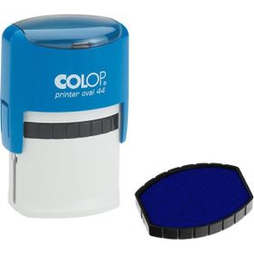 Colop Printer Oval 44 Mavi Kasa Mavi Keçe 28x44 mm Kaşe