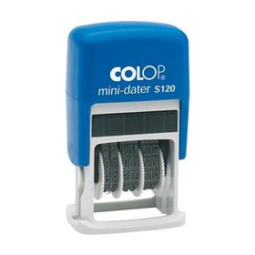 Colop S120 Mini Tarih TR/Yazı Mavi Kasa Mavi Keçe 8x45 mm Kaşe