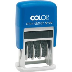 Colop S120 Mini Tarih TR/Yazı Mavi Kasa Mavi Keçe 8x45 mm Kaşe