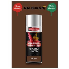 Colorıum Ral 8011 Ceviz K7 400 ml Özel Doldurulmuş Selülozik Mat Sprey Boya