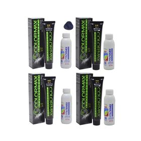 Colormax 1.10 Mavi Siyah 4 Adet Saç Boyası +4 Adet Oksidan Krem