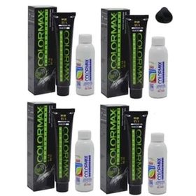 Colormax 1 Siyah 4 Adet Saç Boyası+ 4 Adet Oksidan Krem