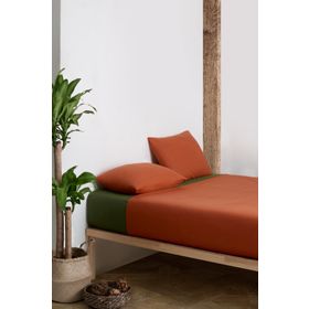 Colorpool Go Earth 160x220 cm Koyu Tarçın-Koyu Yeşil Nevresim Takımı