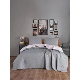 Colors & Colors Dilara 220x240 Gri / Açık Gri Çift Kişilik Yatak Örtüsü Seti