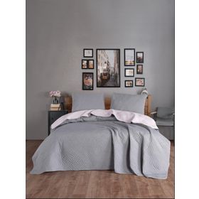 Colors & Colors Dilara 220x240 Gri / Açık Gri Çift Kişilik Yatak Örtüsü Seti