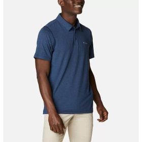 Columbia 1768701 Tech Trail Mavi Kısa Kollu Polo Erkek T-shirt