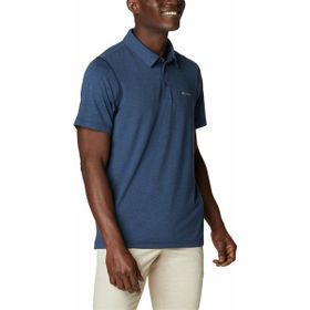 Columbia 1768701 Tech Trail Mavi Kısa Kollu Polo Erkek T-shirt