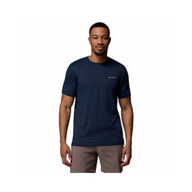 Columbia 2118571465 Lacivert Tech Trail Utility Ss Crew Erkek Günlük Tişört