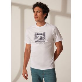 Columbia 9120250100_CS0232 Beyaz Erkek O Yaka Baskılı T-Shirt