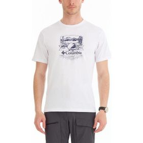 Columbia 9120250100_CS0232 Beyaz Erkek O Yaka Baskılı T-Shirt