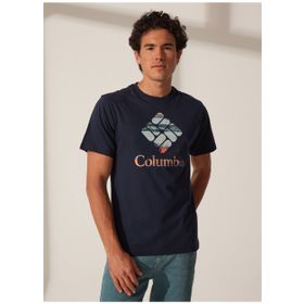 Columbia 9120350466 466 CS0242 Lacivert Erkek O Yaka Baskılı T-Shirt