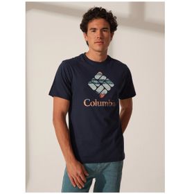 Columbia 9120350466 466 CS0242 Lacivert Erkek O Yaka Baskılı T-Shirt
