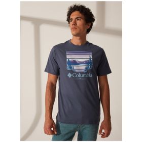 Columbia 9120461480_CS0304 Mavi Erkek O Yaka Baskılı T-Shirt