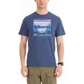 Columbia 9120461480_CS0304 Mavi Erkek O Yaka Baskılı T-Shirt